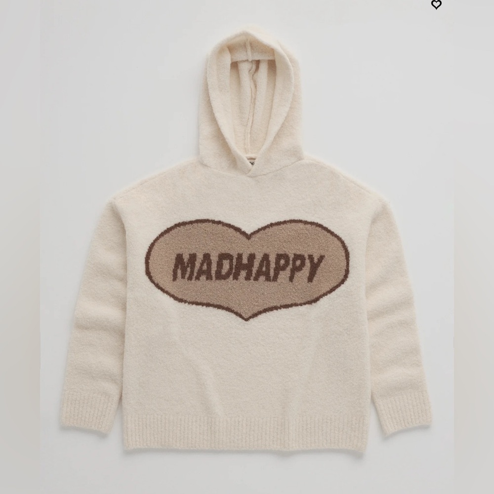 madhappy heart boucle hoodie in turtledove XL